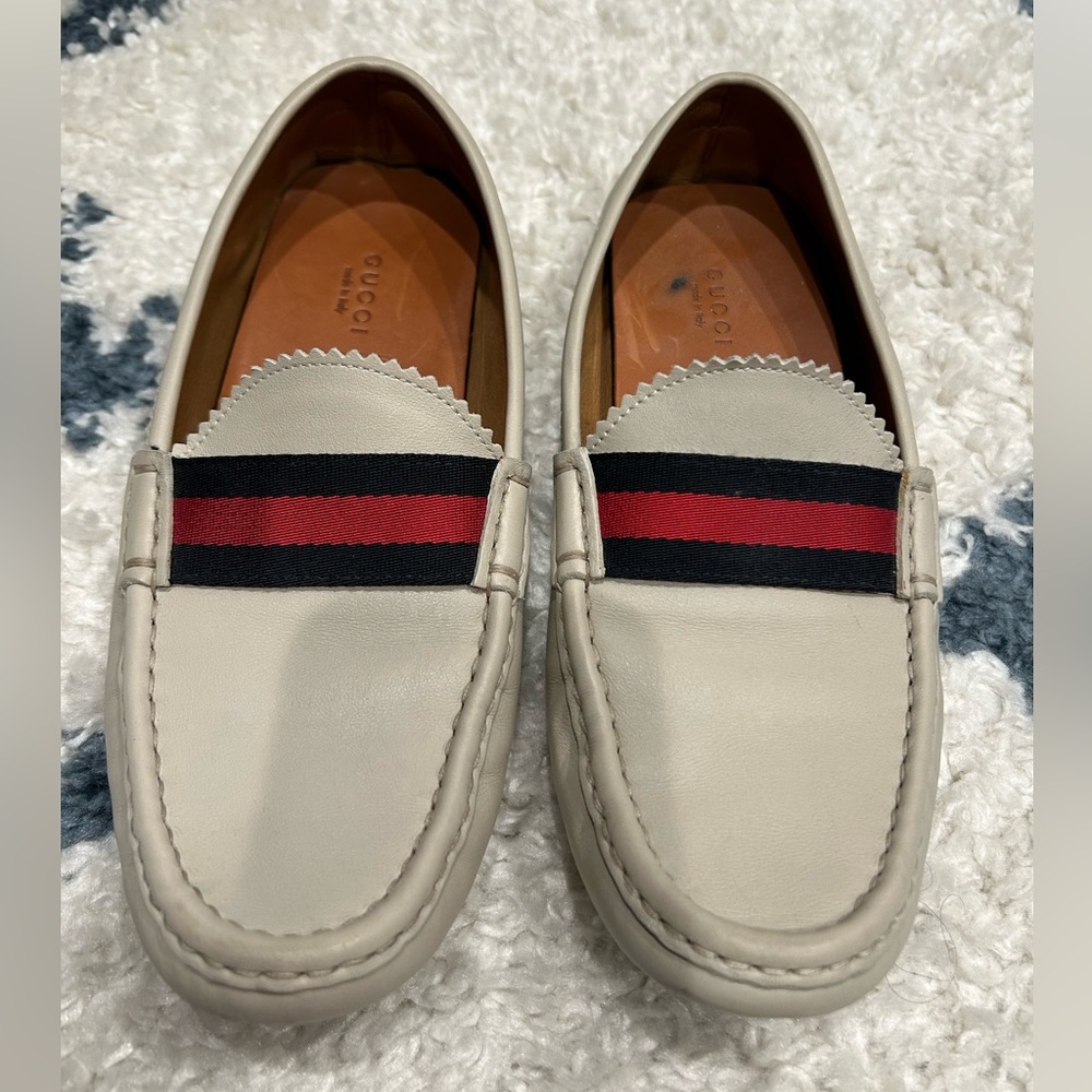 Gucci Web Drivers Size 37.5 Off White/Cream